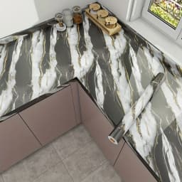 Self Adhesive Marble Wallpaper 3Mx60CM Peel and Stick Wall Sticker Waterproof Heat Resistant Kitchen Backsplash Countertop Decor