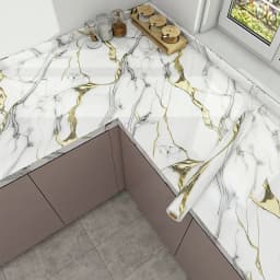 Self Adhesive Marble Wallpaper 3Mx60CM Peel and Stick Wall Sticker Waterproof Heat Resistant Kitchen Backsplash Countertop Decor