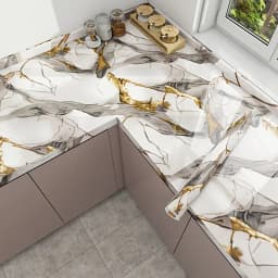 Self Adhesive Marble Wallpaper 3Mx60CM Peel and Stick Wall Sticker Waterproof Heat Resistant Kitchen Backsplash Countertop Decor