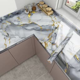 Self Adhesive Marble Wallpaper 3Mx60CM Peel and Stick Wall Sticker Waterproof Heat Resistant Kitchen Backsplash Countertop Decor