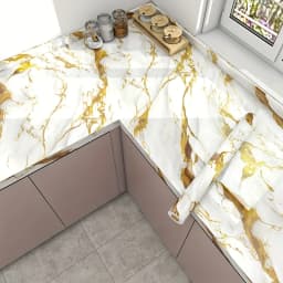 Self Adhesive Marble Wallpaper 3Mx60CM Peel and Stick Wall Sticker Waterproof Heat Resistant Kitchen Backsplash Countertop Decor