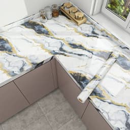 Self Adhesive Marble Wallpaper 3Mx60CM Peel and Stick Wall Sticker Waterproof Heat Resistant Kitchen Backsplash Countertop Decor