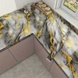 Self Adhesive Marble Wallpaper 3Mx60CM Peel and Stick Wall Sticker Waterproof Heat Resistant Kitchen Backsplash Countertop Decor