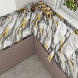 Self Adhesive Marble Wallpaper 3Mx60CM Peel and Stick Wall Sticker Waterproof Heat Resistant Kitchen Backsplash Countertop Decor