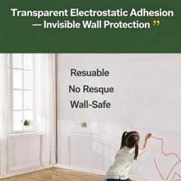 Household Clear Wall Protector Anti-dirt Electrostatic Sticker Waterproof Decorative Film for Indoor Wall Decoration