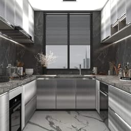40cm Fireproof and Waterproof Brushed Silver Self-Adhesive Wallpaper Modern Refrigerator Living Room Kitchen Countertop