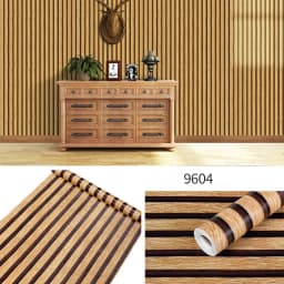 45CM PVC Wood Striped Self-Adhesive Wallpaper Background Wall Desk Cabinet Furniture Renovation Waterproof Sticker