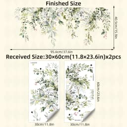 Watercolor Vines Wall Stickers Removable Self-Adhesive Vinyl Decals For Home Decor Greenery Art Nursery Or Bedroom Decoration