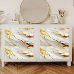 10M Marble Decor Stickers Self Adhesive Waterproof Oil Proof Aluminum Foil Wallpaper for Kitchen Cabinet Countertop Renovation