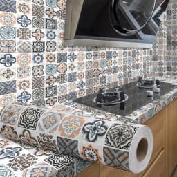 40cm European Style Oil Proof Kitchen Furnitur Wall Stickers Self Adhesive PVC Bathroom Tile Waterproof Cabinet Wallpaper