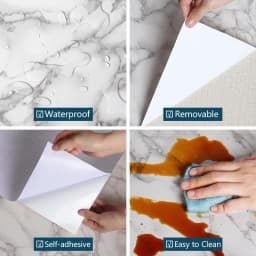 Thick Waterproof Pvc Imitation Marble Pattern Stickers Modern Vinyl Self Adhesive Wallpaper Renovation Of Furniture Stove Top