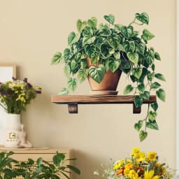 1pcs Watercolor Botanical Plant Wall Decals - Removable Vinyl Stickers For Living Room, Bedroom & Modern Farmhouse Decor