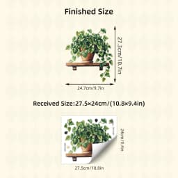 1pcs Watercolor Botanical Plant Wall Decals - Removable Vinyl Stickers For Living Room, Bedroom & Modern Farmhouse Decor