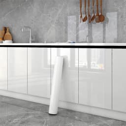 PVC Pearl Film Waterproof Wallpaper Self-adhesive Black/White High Gloss Wardrobe Kitchen Furniture Wall Stickers for Room Decor