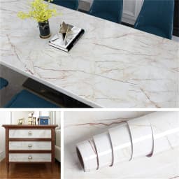PVC Pearl Film Waterproof Wallpaper Self-adhesive Black/White High Gloss Wardrobe Kitchen Furniture Wall Stickers for Room Decor