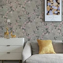 Floral Wall Sticker Grey Peel and Stick Wallpapers Flower Self Adhesive Wallpaper Removable Contact Paper Furniture Decorative