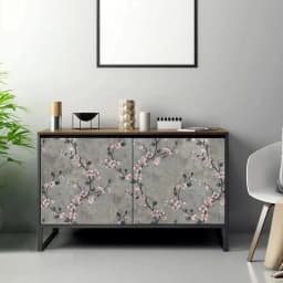 Floral Wall Sticker Grey Peel and Stick Wallpapers Flower Self Adhesive Wallpaper Removable Contact Paper Furniture Decorative