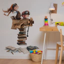 1pcs Cartoon Dreams And Books Removable PVC Wall Stickers For Kids Room Decoration Nursery Classroom Wall Art Decals