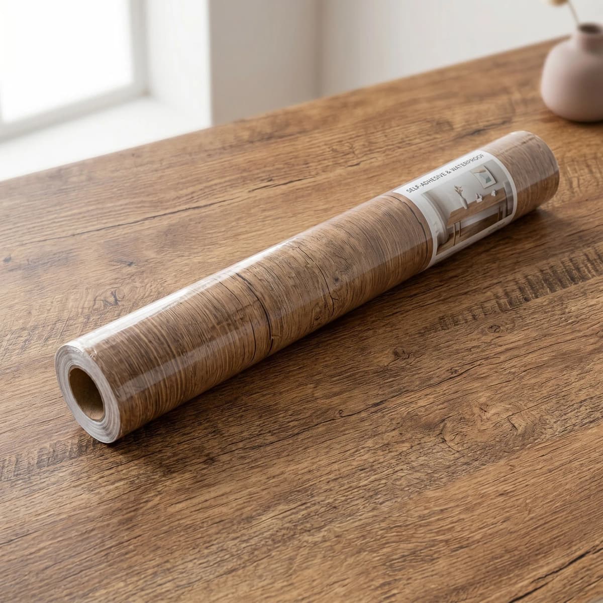 55cm 3D Wood Grain Self Adhesive PVC Wallpaper Waterproof Stickers for Wardrobe Cupboard Table Furniture Home Decor