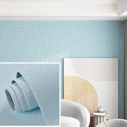 50cmX2.8M/10m Linen 3D Foam Self-adhesive Solid Color PVC Thickened Waterproof Background Wall Renovation Wallpaper Wall Sticker