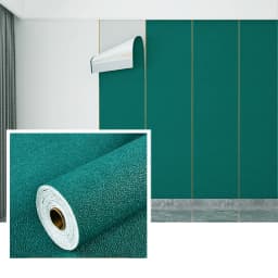 50cmX2.8M/10m Linen 3D Foam Self-adhesive Solid Color PVC Thickened Waterproof Background Wall Renovation Wallpaper Wall Sticker