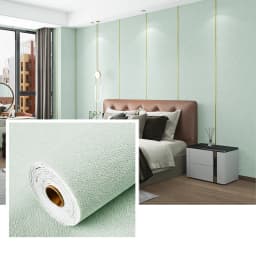 50cmX2.8M/10m Linen 3D Foam Self-adhesive Solid Color PVC Thickened Waterproof Background Wall Renovation Wallpaper Wall Sticker