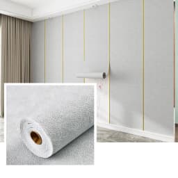 50cmX2.8M/10m Linen 3D Foam Self-adhesive Solid Color PVC Thickened Waterproof Background Wall Renovation Wallpaper Wall Sticker