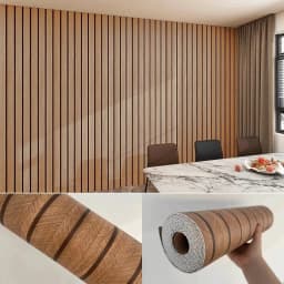 40cmx3m Brown Stripe Pattern Wall Sticker Peel&Stick Waterproof Stain Resistant Wallpaper Home Living Room Ceiling Wall Decor
