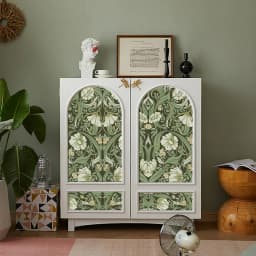 Green Boho Floral Peel And Stick Wallpaper Waterproof Symmetrical Flower Self Adhesive Wall Decor Removable PVC Cabinet Sticker
