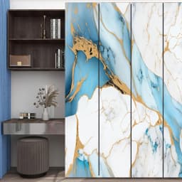 Waterproof Blue Marble Peel & Stick Wallpaper Vinyl Contact Paper for Kitchen Countertops, Bathroom Walls & Living Room Decor