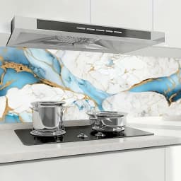 Waterproof Blue Marble Peel & Stick Wallpaper Vinyl Contact Paper for Kitchen Countertops, Bathroom Walls & Living Room Decor