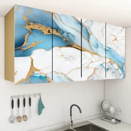 Waterproof Blue Marble Peel & Stick Wallpaper Vinyl Contact Paper for Kitchen Countertops, Bathroom Walls & Living Room Decor