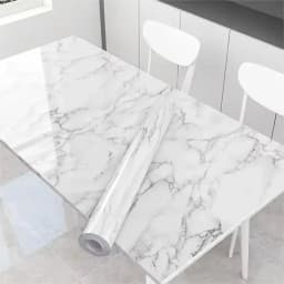 60cm Waterproof Oil Resistant Mold Resistant Self-Adhesive PVC Marble Wall Sticker for Kitchen Cabinets Countertops Wallpaper