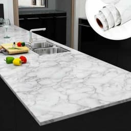 60cm Waterproof Oil Resistant Mold Resistant Self-Adhesive PVC Marble Wall Sticker for Kitchen Cabinets Countertops Wallpaper
