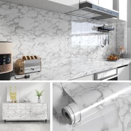 PVC marble self-adhesive wallpaper suitable for restaurant kitchen living room background wall waterproof and oil-proof sticker