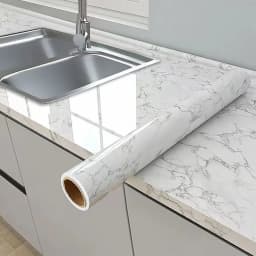 Marble Self Adhesive Wallpaper Waterproof Oil Proof Peel Stick Sticker for Kitchen Countertop Cabinet Furniture Wall Home Renova