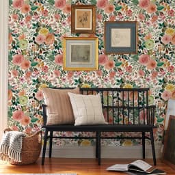 Pink Floral Peel And Stick Wallpaper Classic Green Leaves Watercolor Home Wall Decor Waterproof Flower Furniture Cabinet Sticker