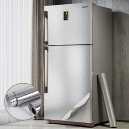 40cm PVC Waterproof Vinyl Wallpaper Stainless Brushed Silver Removable Film for Kitchen Elevator House Appliance Oil-Proof Decor