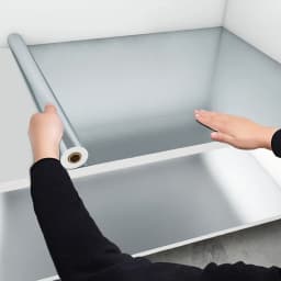 40cm PVC Waterproof Vinyl Wallpaper Stainless Brushed Silver Removable Film for Kitchen Elevator House Appliance Oil-Proof Decor