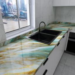 Marble PVC Wallpaper Waterproof Oilproof Resistant Self Adhesive Wall Stickers DIY Renovation Kitchen Countertop Cabinet Decor