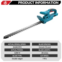 ONEVAN 3000W Electric Hedge Trimmer Handheld Cordless Pruning Saw Garden Hedge Pruner Trimmer Power Tool For Makita Battery Pin