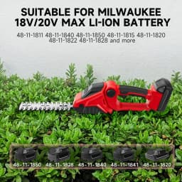 Cordless Hedge Trimmer for Milwaukee 18V Battery 2 in 1 Handheld Electric Hedge Trimmer Grass Shears Garden Tool (No Battery)