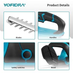 YOFIDRA 2000W Electric Hedge Trimmer 15000RPM Cordless Lawn Mower Hedge Pruner Trimmer Garden Power Tool For Makita Battery Pin