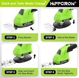 Hippcron 2-in-1 Handheld Electric Hedge Trimmer Small Household Lawn Mower Lightweight Shrub Trimmer Green Garden Bush Trimmer