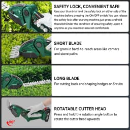 20000RPM 2 IN 1 Cordless Electric Hedge Trimmer Rechargeable Handheld Household Shrub Weeding Pruning Mower Garden Tools