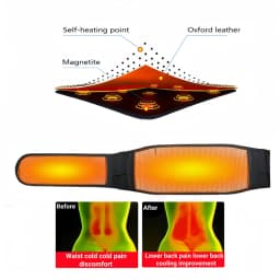 Adjustable Waist Belt Brace Self Heating Magnetic Back Waist Support Belt Lumbar Brace Massage Band