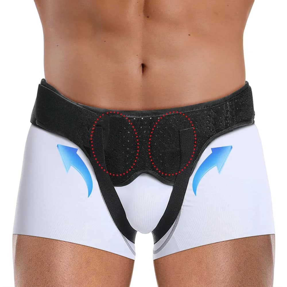 Hernia Belt for Bilateral, Double/Single Inguinal, Groin Hernia Support Truss for Men Women, with 2 Removable Compression Pads