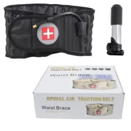 Unisex Inflatable Waist Belt with PU Leather Air Traction Back Support for Low Back Pain Relief Adjustable Adult Protective Gear