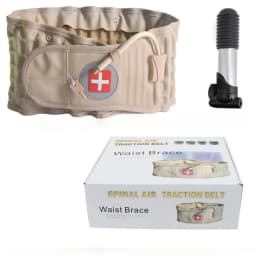 Unisex Inflatable Waist Belt with PU Leather Air Traction Back Support for Low Back Pain Relief Adjustable Adult Protective Gear