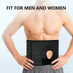 Elastic Ostomy Waist Belt Unisex Stoma Abdominal Binder Brace Prevent Parastomal Hernia Colostomy Care Waist Belt Black